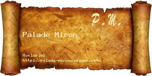 Palade Miron névjegykártya